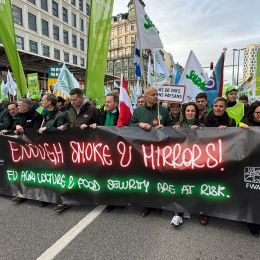 Manifestación de agricultores en Bruselas.