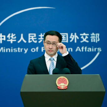 El portavoz del Ministerio de Exteriores de China, Lin Jian, durante una rueda de prensa en Pekín en septiembre de 2025 (archivo) Johannes Neudecker/dpa