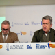El conseller de Agricultura, Agua, Ganadería y Pesca y portavoz del Consell, Miguel Barrachina, y el vicepresidente tercero, Vicente Martínez Mus, en la rueda de prensa posterior al pleno del Consell de este viernes Europa Press