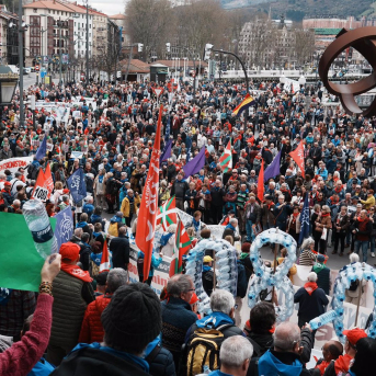 Protesta en Bilbao del Movimiento de Pensionistas de Euskal Herria, en una foto de archivo H.Bilbao - Europa Press Protesta en Bilbao del Movimiento de Pensionistas de Euskal Herria, en una foto de archivo H.Bilbao - Europa Press