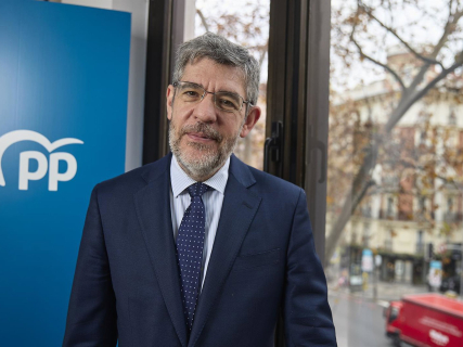 El vicesecretario de Economía y Desarollo Sostenible del PP, Alberto Nadal, durante una entrevista con Europa Press. JESUS HELLIN / STUDIOMEDIA19