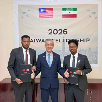 El embajador de Taiwán en Somalilandia, Allen Lou, durante un acto conmemorativo EMBAJADA DE TAIWÁN