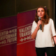 La candidata de Unidas Podemos a la Alcaldía de Palma, Lucía Muñoz, durante un mitin de campaña, a 20 de mayo de 2023, en Palma, Mallorca,  Tomàs Moyà - Europa Press