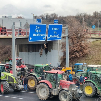 Ganaderos catalanes cuelgan un jabalí y un ciervo en la C-17 por el exceso de fauna cinegética EUROPA PRESS Ganaderos catalanes cuelgan un jabalí y un ciervo en la C-17 por el exceso de fauna cinegética EUROPA PRESS
