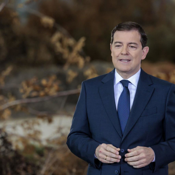 El presidente de la Junta de Castilla y León, Alfonso Fernández Mañueco, durante su mensaje de Año Nuevo. JCYL