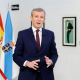 El presidente de la Xunta, Alfonso Rueda, durante la grabación del mensaje de Fin de Año de 2025. Museo Provincial (Pontevedra) XUNTA DE GALICIA