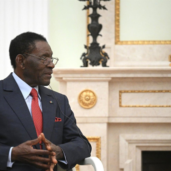 El presidente de Guinea Ecuatorial, Teodoro Obiang Nguema, durante una reunión con su homólogo de Rusia, Vladimir Putin, en el marco de un viaje oficial a Moscú en septiembre de 2024 (archivo) Europa Press/Contacto/President Of Russia Office