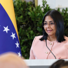 La vicepresidenta y ahora presidenta encargada de Venezuela, Delcy Rodríguez, durante una comparecencia en Caracas en octubre de 2025 (archivo) Europa Press/Contacto/Wei Neiruilaquanguodaibiaoda