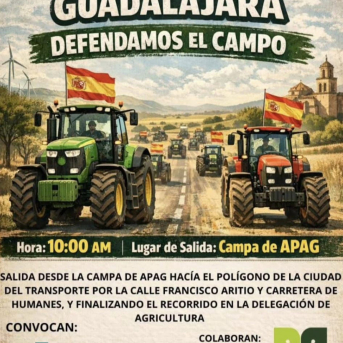 El campo de Guadalajara se une este jueves a las tractoradas contra las políticas agrarias de la UE