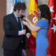 La presidenta de la Comunidad de Madrid, Isabel Díaz Ayuso, condecora al presidente de la República Argentina, Javier Milei, en la Real Casa de Correos, a 21 de junio de 2024, en Madrid (España).  Eduardo Parra - Europa Press