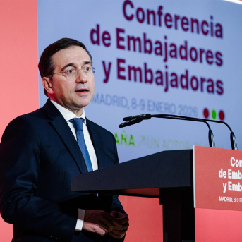 El ministro de Exteriores, José Manuel Albares, durante la Conferencia de Embajadores Carlos Luján - Europa Press