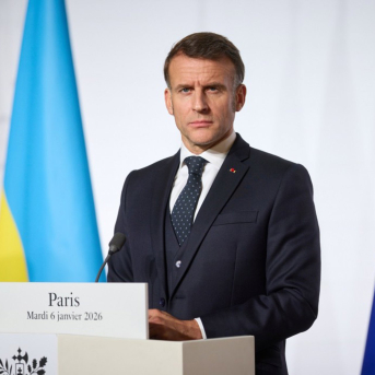El presidente de Francia, Emmanuel Macron, en una rueda de prensa desde el Eliseo. Europa Press/Contacto/PRESIDENT OF UKRAINE