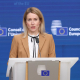 La Alta Representante de la UE para Política Exterior, Kaja Kallas, en rueda de prensa desde Bruselas. FRANCOIS LENOIR