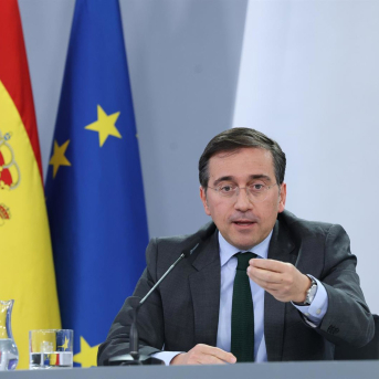 El ministro de Asuntos Exteriores, Unión Europea y Cooperación, José Manuel Albares, ofrece una rueda de prensa tras el primer Consejo de Ministros del año, a 7 de enero de 2026, en Madrid (España). Marta Fernández - Europa Press