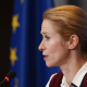 La Alta Representante para Política Exterior de la Unión Europea, Kaja Kallas, en la rueda de prensa tras la reunión de ministros de Exteriores de la UE. FRANCOIS LENOIR // EUROPEAN COUNCIL