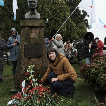 La portavoz nacional del BNG, Ana Pontón, en el homenaje a Castelao en Rianxo, a 11 de enero de 2026. BNG