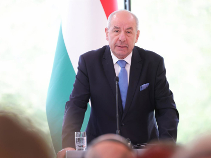 El presidente de Hungría, Tamas Sulyok, durante una rueda de prensa en Eslovenia en abril de 2024 (archivo) Europa Press/Contacto/Luka Dakskobler