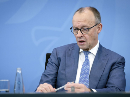 El canciller alemán, Friedrich Merz, en rueda de prensa desde Berlín. Europa Press/Contacto/Bernd Elmenthaler