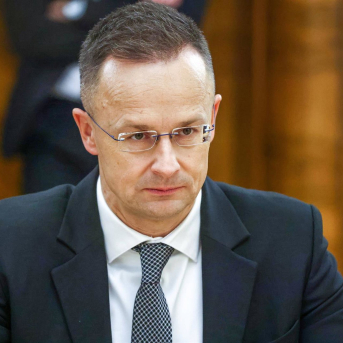 El ministro de Exteriores húngaro, Peter Szijjarto, durante un encuentro en Rusia. Europa Press/Contacto/Sergei Karpukhin