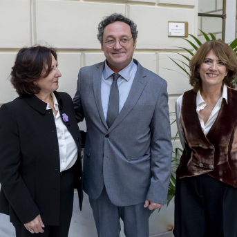 (I-D) La nueva fiscal general del Estado, Teresa Peramato; y los exfiscales generales del Estado Álvaro García Ortiz y Dolores Delgado García; durante la toma posesión de la primera como Fiscal General del Estado Alberto Ortega - Europa Press