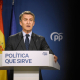 El presidente del Partido Popular, Alberto Núñez Feijóo, durante una rueda de prensa, en la sede del PP en Génova, a 12 de junio de 2025, en Madrid (España).  Fernando Sánchez - Europa Press