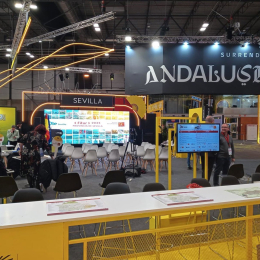 Vista del pabellón 5 de Ifema, que ocupa en su totalidad Andalucía, desde el stand de la Diputación, en la edición del pasado año. EUROPA PRESS