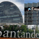 Sedes de BBVA, CaixaBank y Santander. EUROPA PRESS