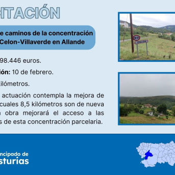 El Principado saca a concurso la red de caminos de la concentración parcelaria de Celon-Villaverde en Allande