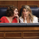 La vicepresidenta de Hacienda, María Jesús Montero (i), y la vicepresidenta de Trabajo y Economía Social, Yolanda Díaz (d), durante una sesión de control al Gobierno, en el Congreso | Eduardo Parra / Europa Press