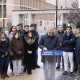 El candidato a la reelección a la Presidencia del Gobierno de Aragón, Jorge Azcón, ha ofrecido una rueda de prensa al lado del campus de San Francisco de la Universidad de Zaragoza. PARTIDO POPULAR