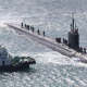 El submarino 'USS Vermont' de la Armada de Estados Unidos cerca de una base militar surcoreana en Busan. -/YNA/dpa