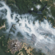Vista satelital del humo elevado por una serie de incendios en la Patagonia Europa Press/Contacto/NASA Earth