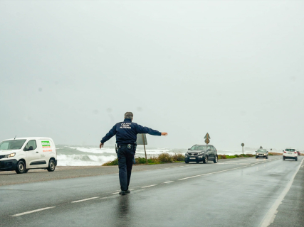 La borrasca Kristin ha afectado a varias carreteras. Marian León/Europa Press.