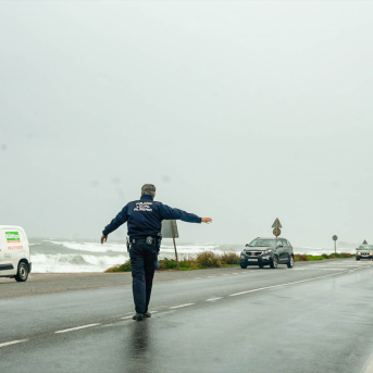 La borrasca Kristin ha afectado a varias carreteras. Marian León/Europa Press.
