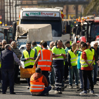 Imagen de una de las tractoradas convocadas por las organizaciones Asaja, UPA y COAG en defensa del sector agrícola en la Región. Reparto de productos agrarios frente a la delegación del Gobierno. EDU BOTELLA/EUROPA PRESS Imagen de una de las tractoradas convocadas por las organizaciones Asaja, UPA y COAG en defensa del sector agrícola en la Región. Reparto de productos agrarios frente a la delegación del Gobierno. EDU BOTELLA/EUROPA PRESS