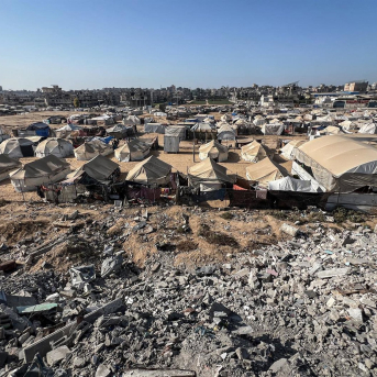 Desplazados palestinos en la Franja de Gaza Belal Abu Amer/APA Images via ZU / DPA