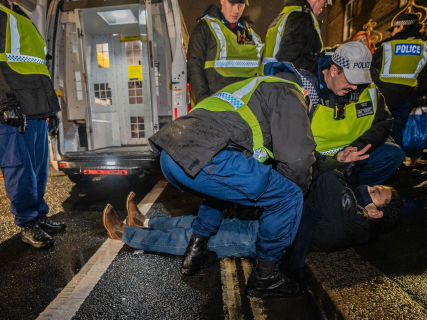 Detención de la Policía Metropolitana en una concentración de apoyo a Palestine Action (archivo). Europa Press/Contacto/Lab Ky Mo