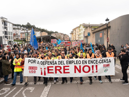 Movilización contra el ERE de ENCE. JUAN VEGA/EUROPA PRESS