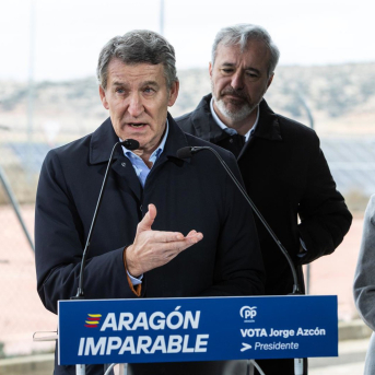 El presidente del Partido Popular, Alberto Núñez Feijóo, este martes en Teruel. Javier Escriche - Europa Press El presidente del Partido Popular, Alberto Núñez Feijóo, este martes en Teruel. Javier Escriche - Europa Press