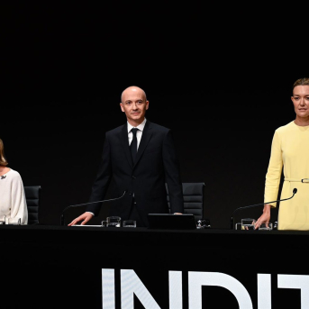 La presidenta de Inditex, Marta Ortega preside la Junta General de accionistas de Inditex, a 15 de julio de 2025, en Arteixo, A Coruña, Galicia (España).  M. Dylan - Europa Press