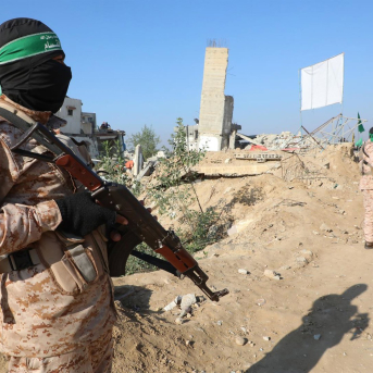 Miembros de las Brigadas Al Qassam de Hamás y de las Brigadas Al Quds del Movimiento Yihad Islámica, en la Franja de Gaza Europa Press/Contacto/Naaman Omar   Apaimages