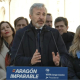 El candidato del PP a la Presidencia del Gobierno de Aragón, Jorge Azcón, este viernes en la última jornada de la campaña electoral antes de las elecciones del próximo domingo. EUROPA PRESS