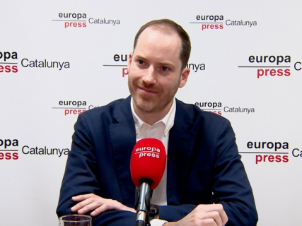 El portavoz del PP en el Parlament, Juan Fernández, durante una entrevista de Europa Press EUROPA PRESS