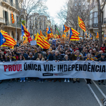 Manifestación de ANC y CdRep ‘Prou! Única via: independència’, a 7 de febrero de 2026, en Barcelona, Catalunya (España).  Lorena Sopêna - Europa Press
