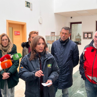 La delegada del Gobierno de la Junta de Andalucía en Málaga, Patricia Navarro, en una atención a medios JUNTA