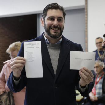 El candidato de Vox a la presidencia del Gobierno de Aragón, Alejandro Nolasco. VOX. El candidato de Vox a la presidencia del Gobierno de Aragón, Alejandro Nolasco. VOX.