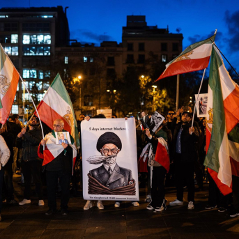 Protestas en Barcelona contra las autoridades iraníes  Europa Press/Contacto/Marc Asensio Clupes