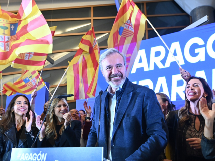Azcón, en su comparecencia tras vencer en las elecciones de Aragón | Europapress