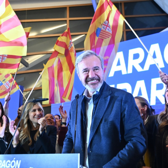 Azcón, en su comparecencia tras vencer en las elecciones de Aragón | Europapress