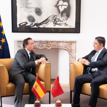 El ministro de Exteriores, José Manuel Albares, se reúne con su homólogo de Marruecos, Naser Bourita. MINISTERIO EXTERIORES